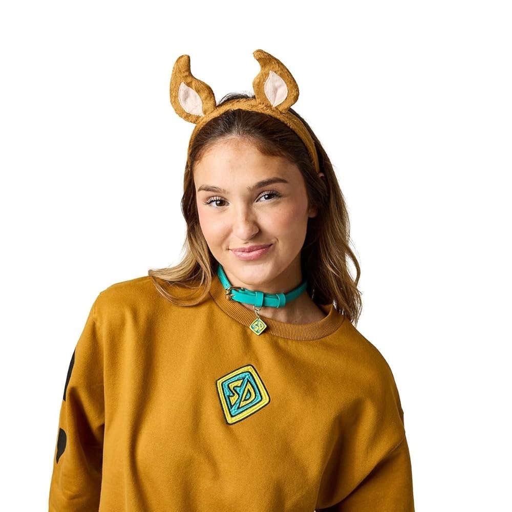 Brown Kids Costume with Headband and Teal Collar